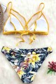 Angelsin Baskılı Üstü Sarı Bikini Takım Çok Renkli
