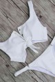 Angelsin Beyaz Çıtçıtlı Şık Bikini Takım