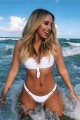 Angelsin Beyaz Çıtçıtlı Şık Bikini Takım