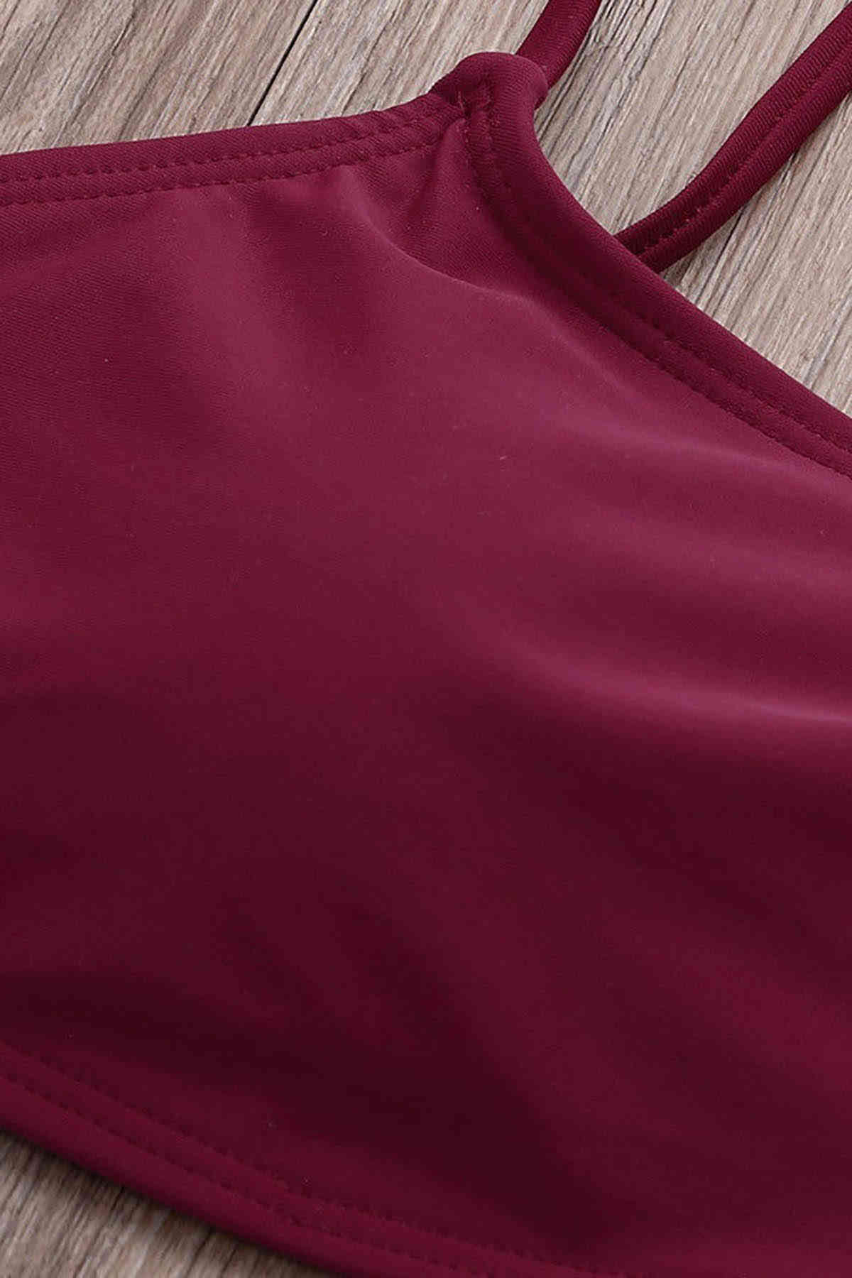 Angelsin Bordo Şık Bikini Takım