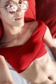 Angelsin Kırmızı Özel Tasarım Bikini Üst