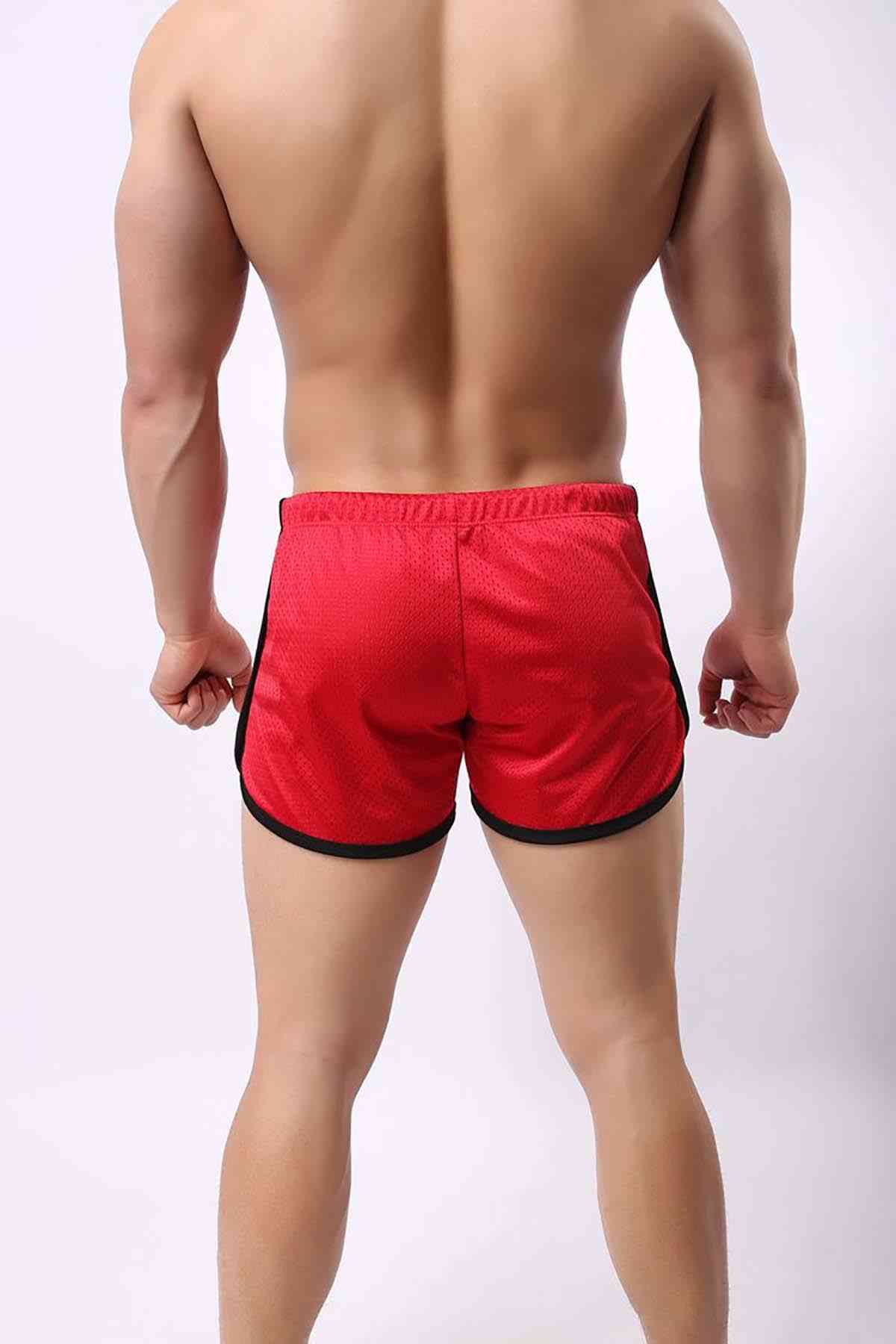 Angelsin Şık File Görünümlü Deniz Şortu Kırmızı