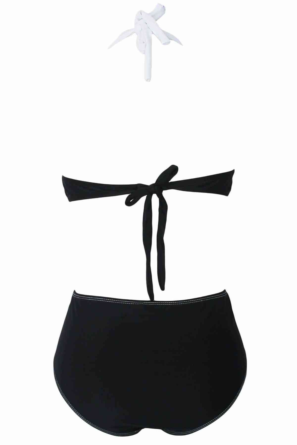 Angelsin Siyah Beyaz Şık Bikini üst