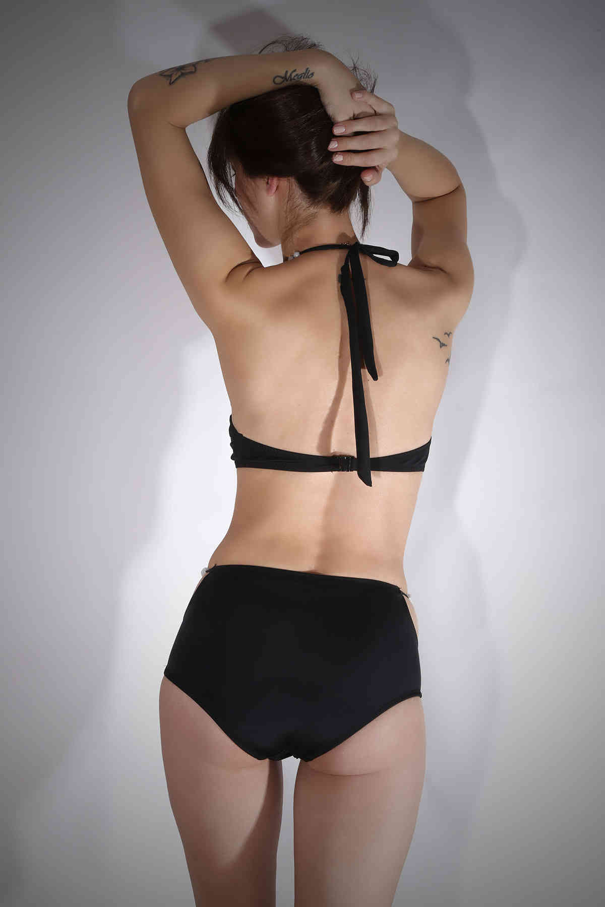 Angelsin Siyah Boncuklu Bikini Üst