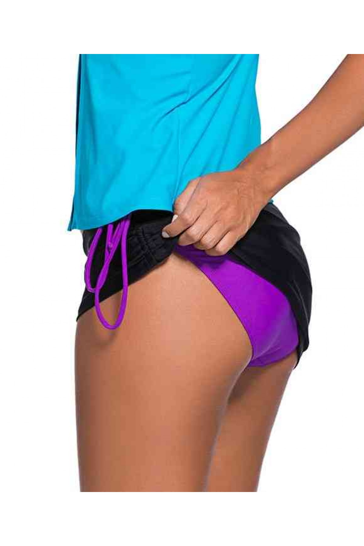 Angelsin Siyah Yandan İpli Etek Bikini Alt