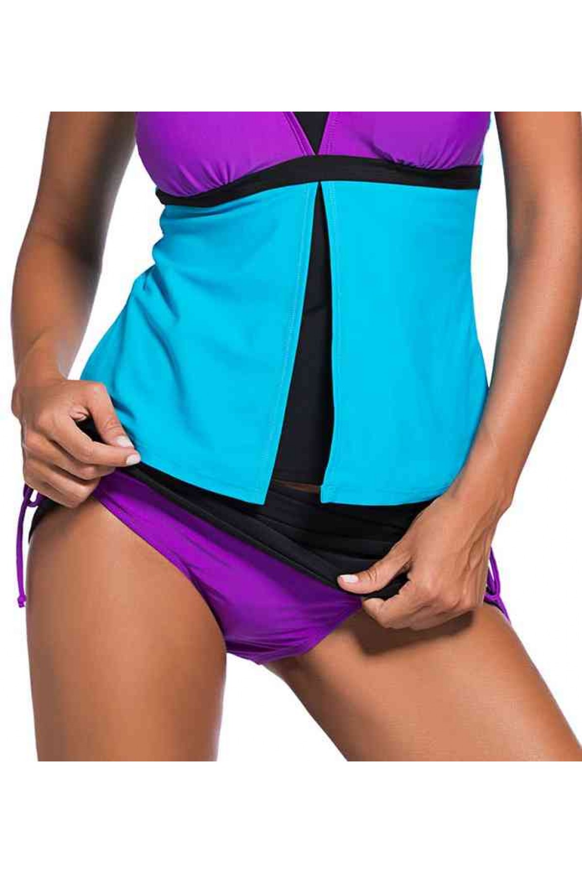 Angelsin Siyah Yandan İpli Etek Bikini Alt