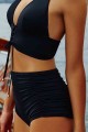 Angelsin Siyah Yüksel Bel Şık Bikini Alt