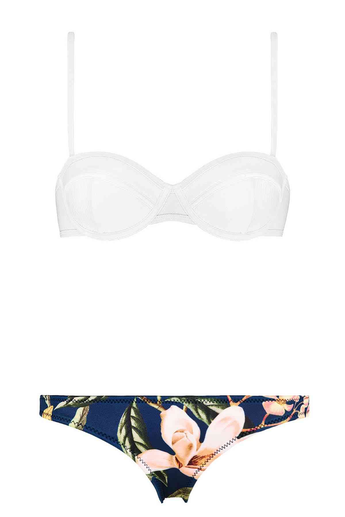 Angelsin Üstü Beyaz Altı Renkli Özel Tasarım Bikini
