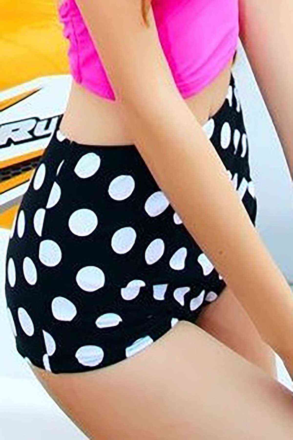 Angelsin Yüksek Bel Puantiyeli Şık Bikini Alt