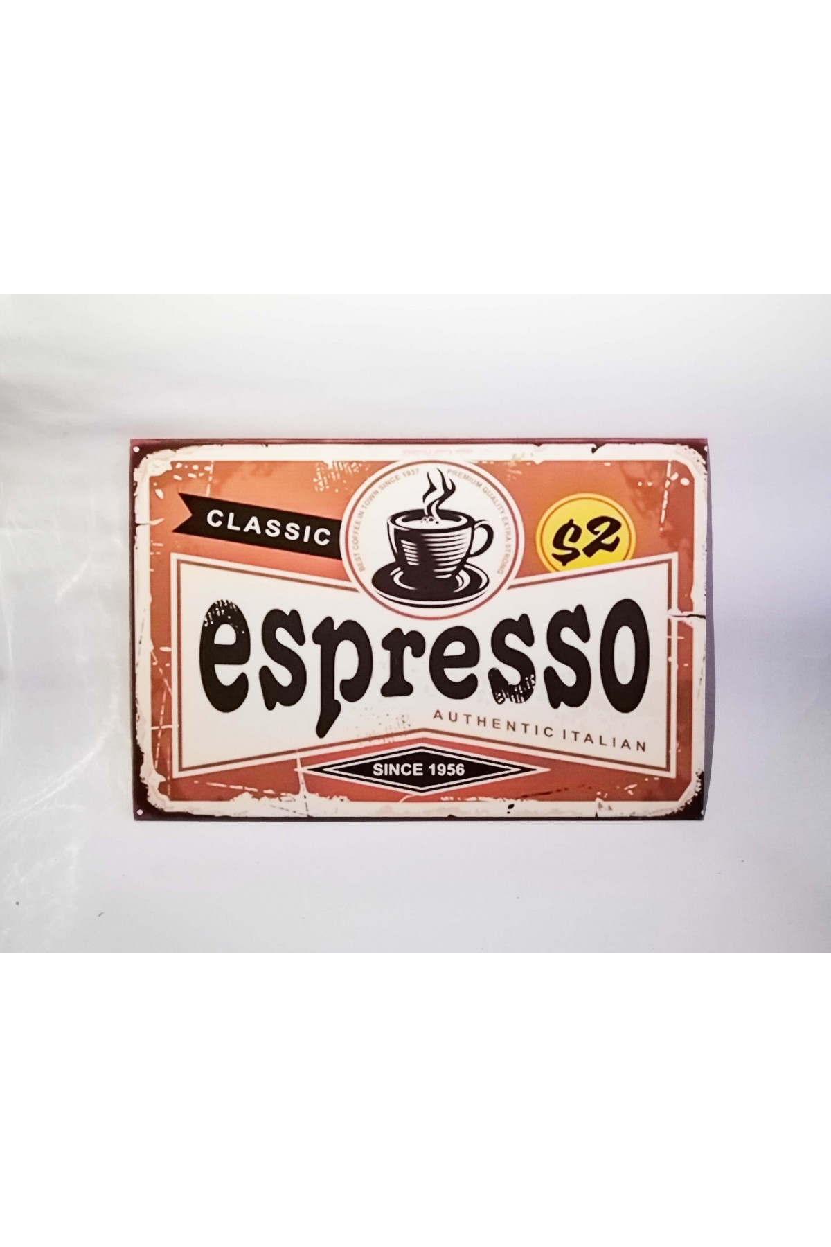 Retro Vintage Ahşap Poster Espresso Caffee