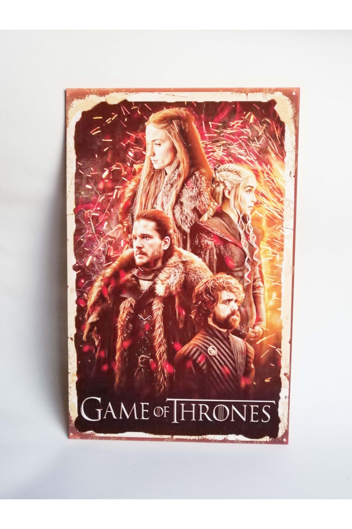 Retro Vintage Ahşap Poster Game Of Thrones Temalı