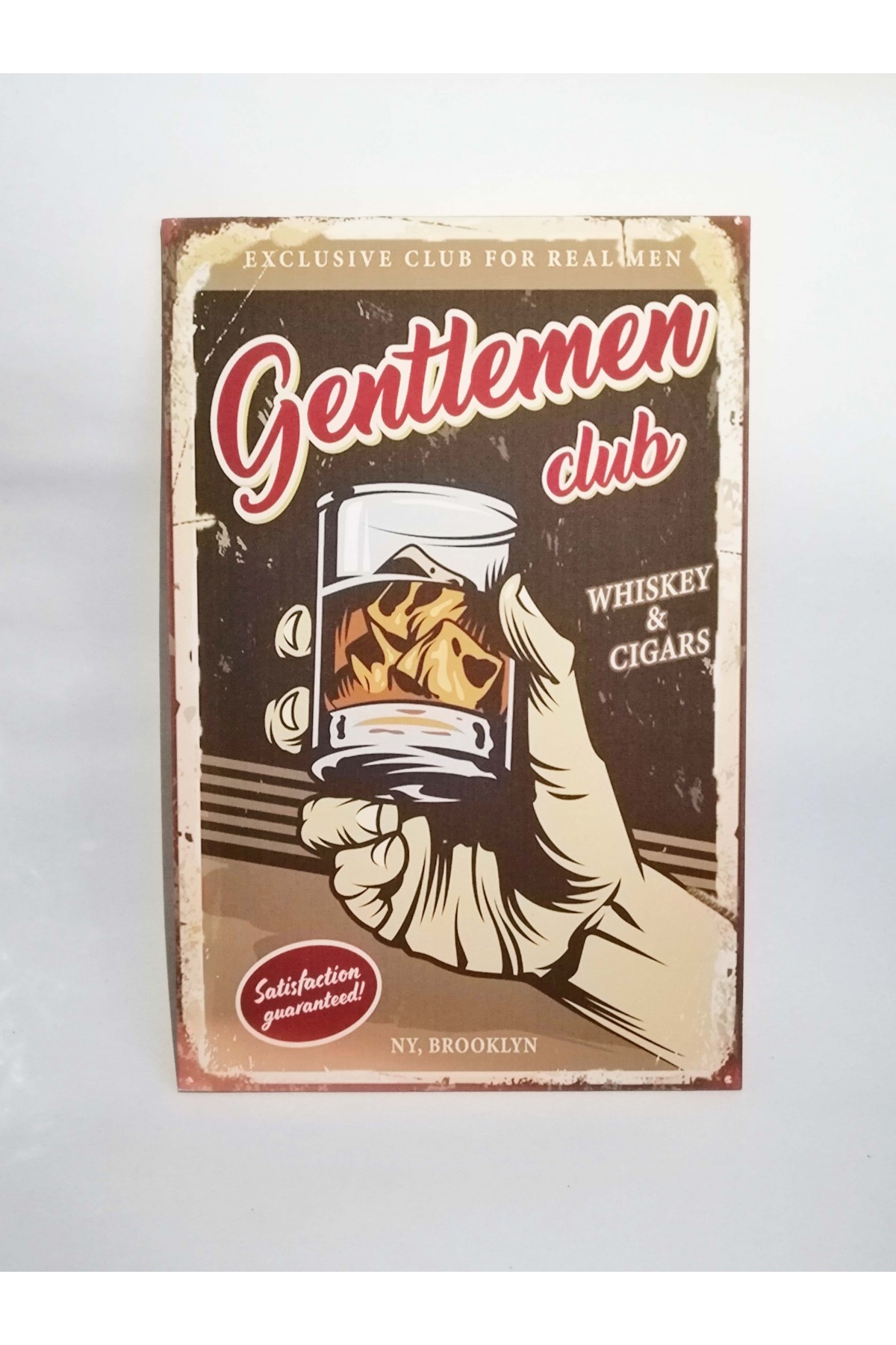 Retro Vintage Ahşap Poster Alkol Temalı