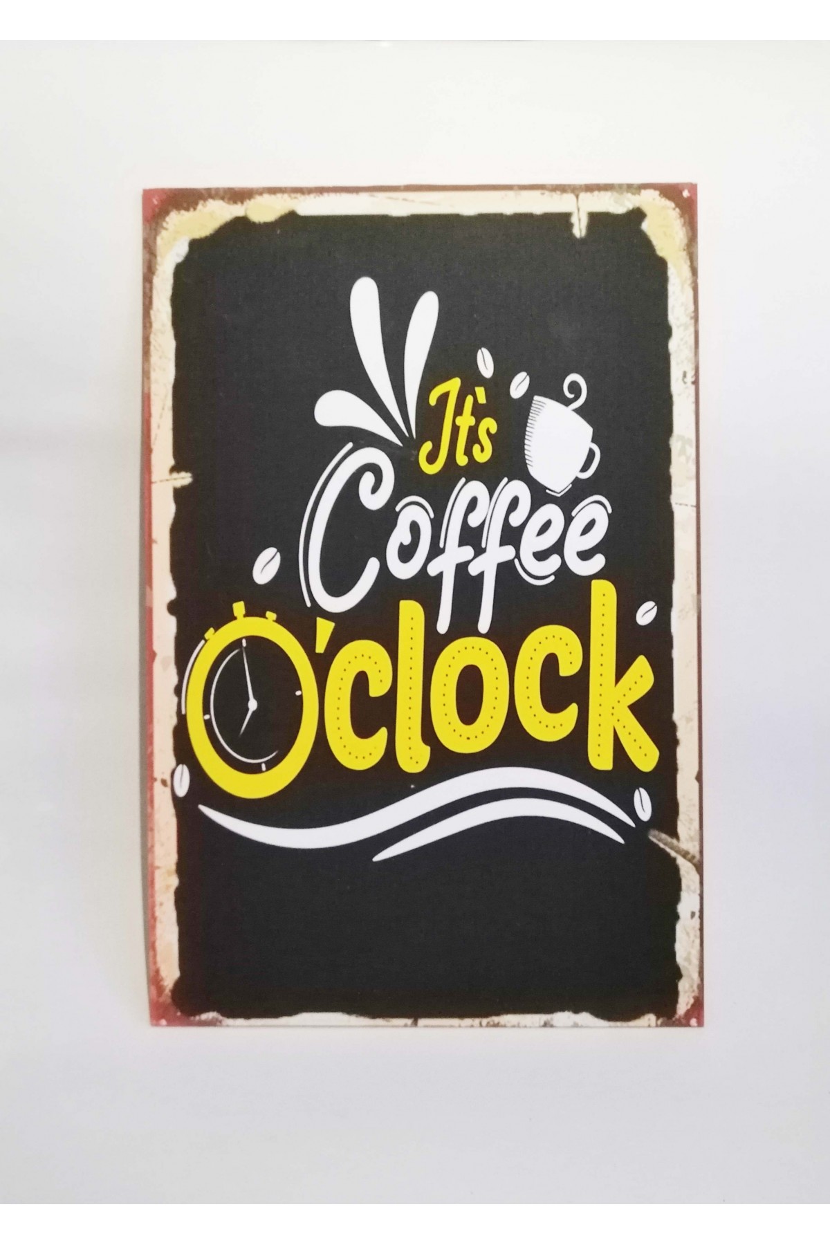 Retro Vintage Ahşap Poster Caffee Temalı