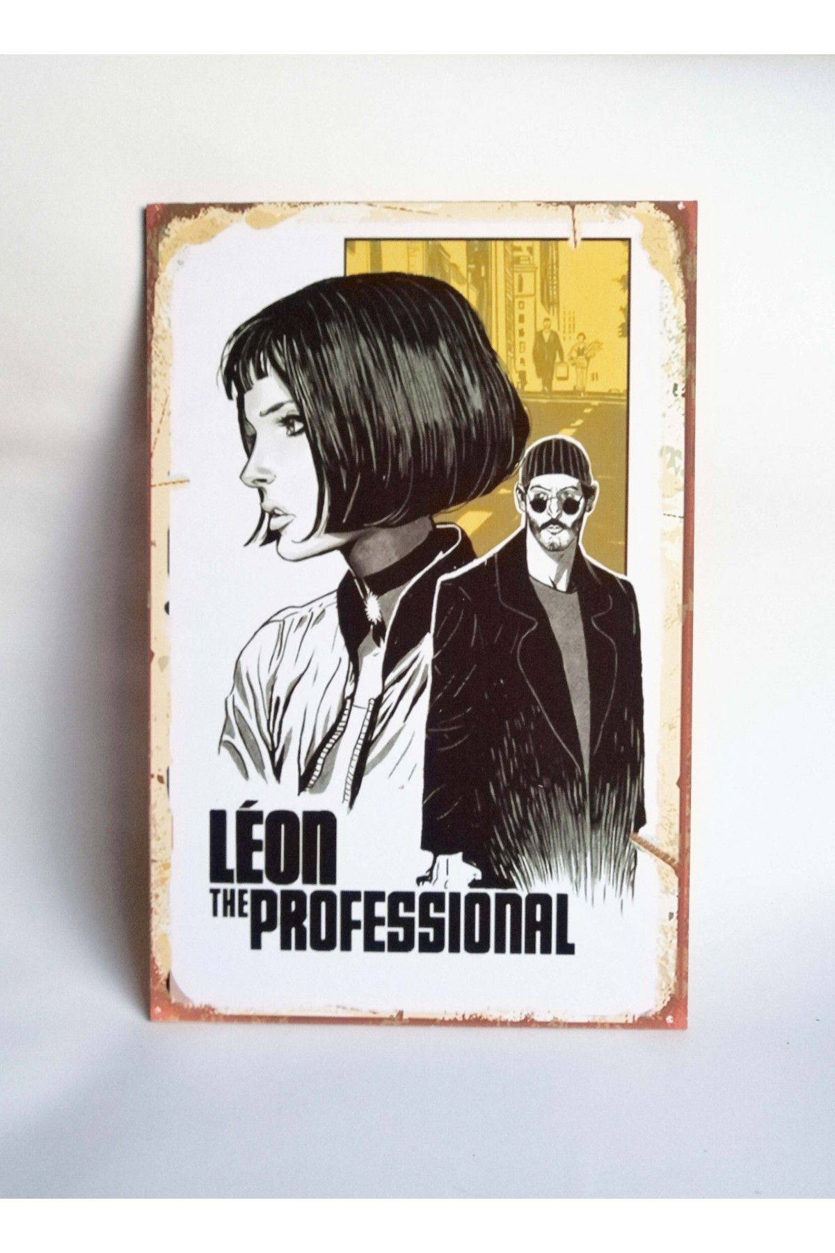 Retro Vintage Ahşap Poster Leon Filmi