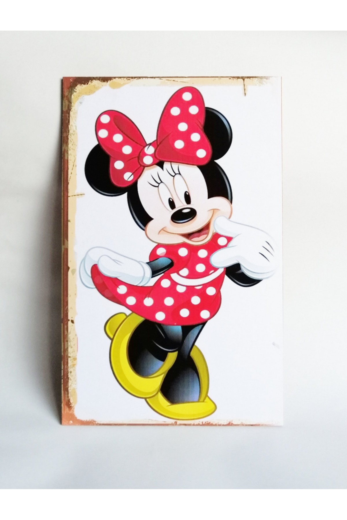 Retro Vintage Ahşap Poster Mickey Mouse