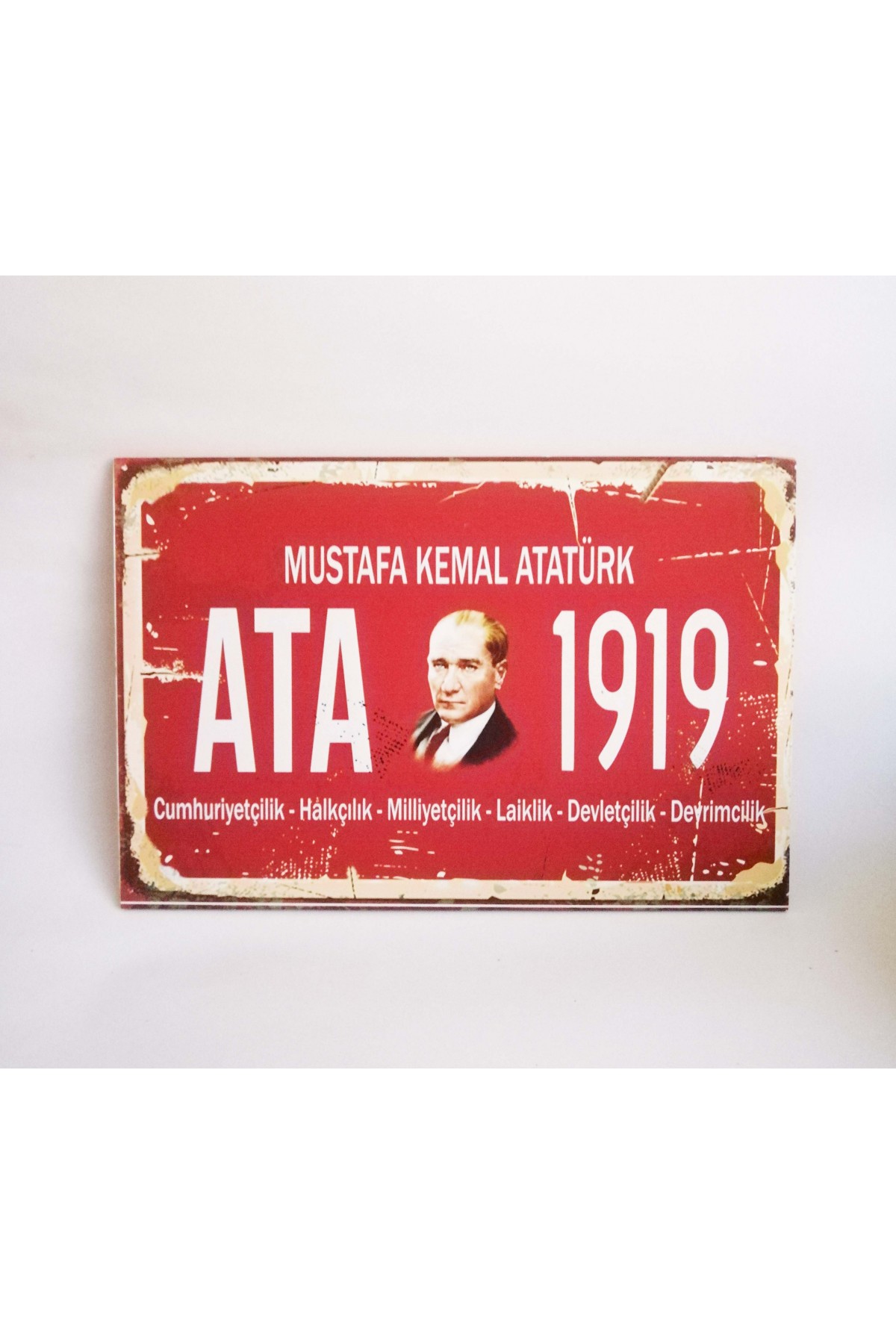 Retro Vintage Ahşap Poster Mustafa Kemal ATATÜRK 1919