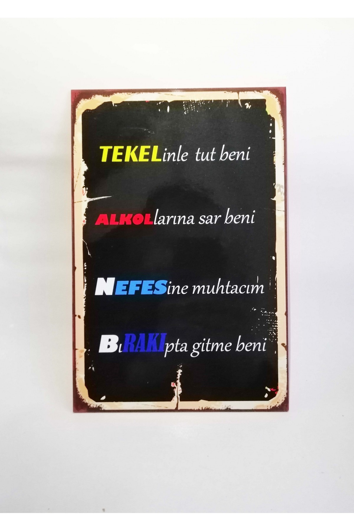 Retro Vintage Ahşap Poster Espirili Yazı