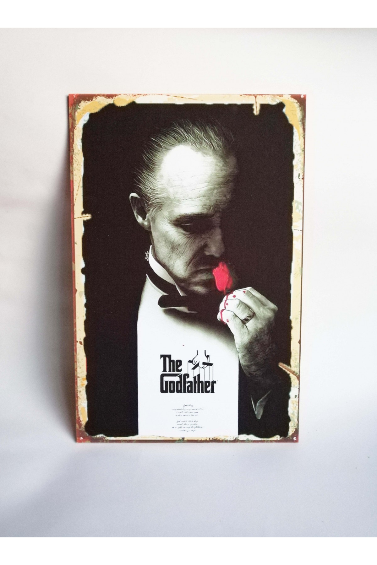 Retro Vintage Ahşap Poster Baba Filmi Godfather