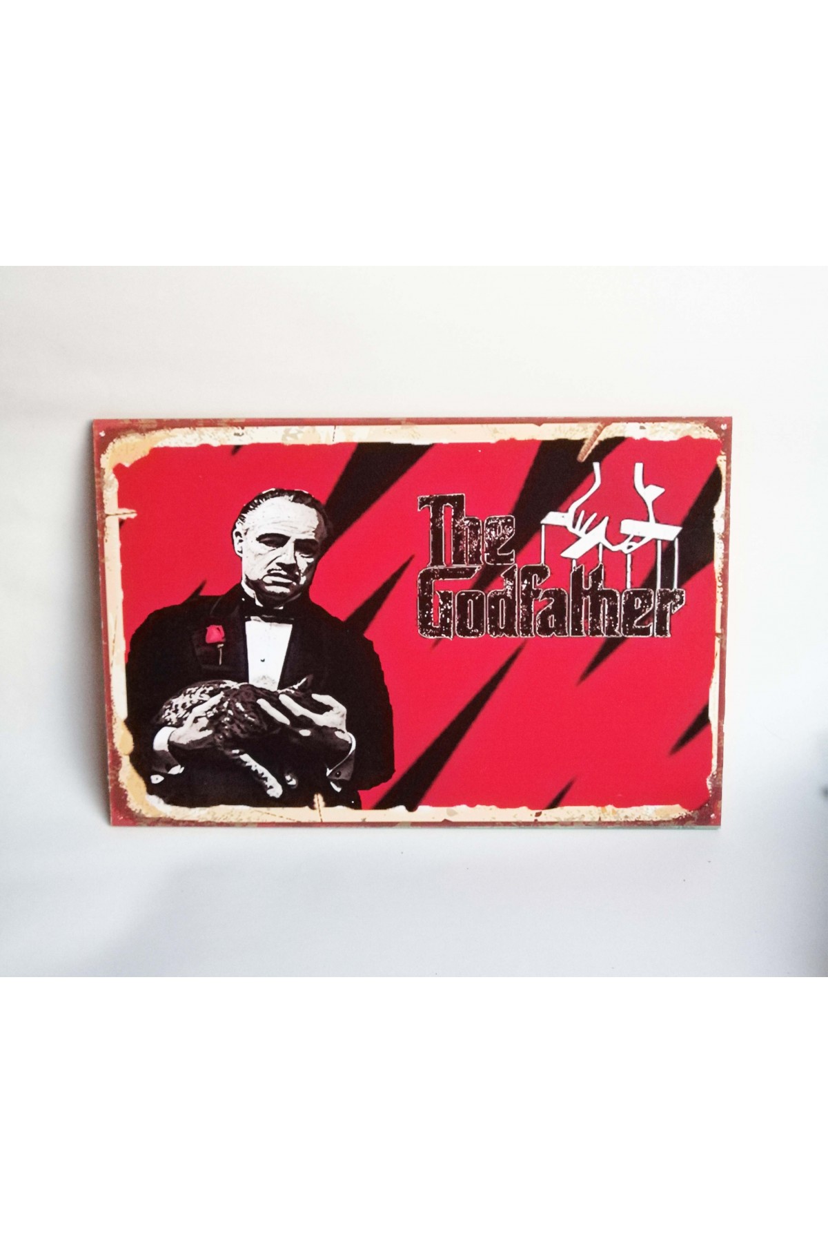 Retro Vintage Ahşap Poster Baba Filmi Godfather