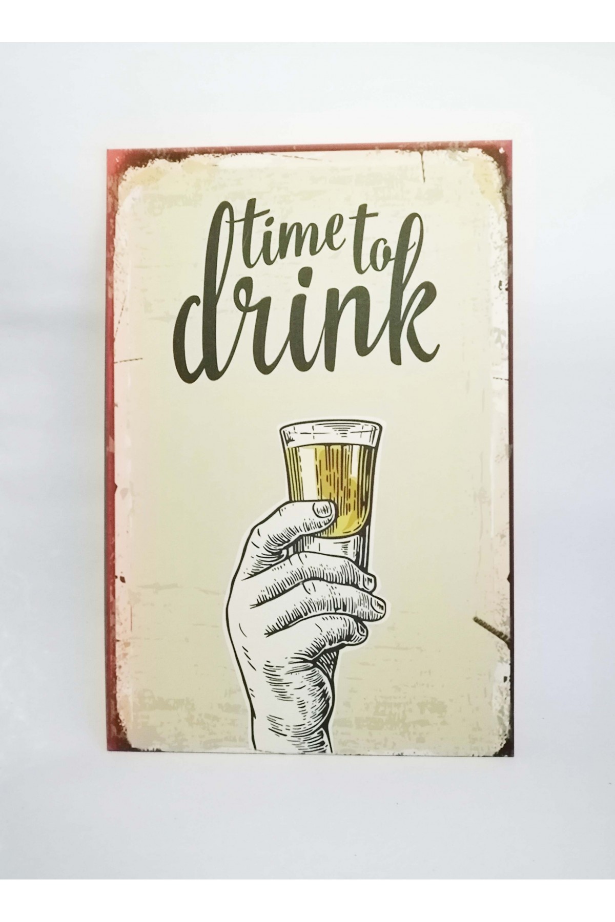 Retro Vintage Ahşap Poster Alkol Temalı