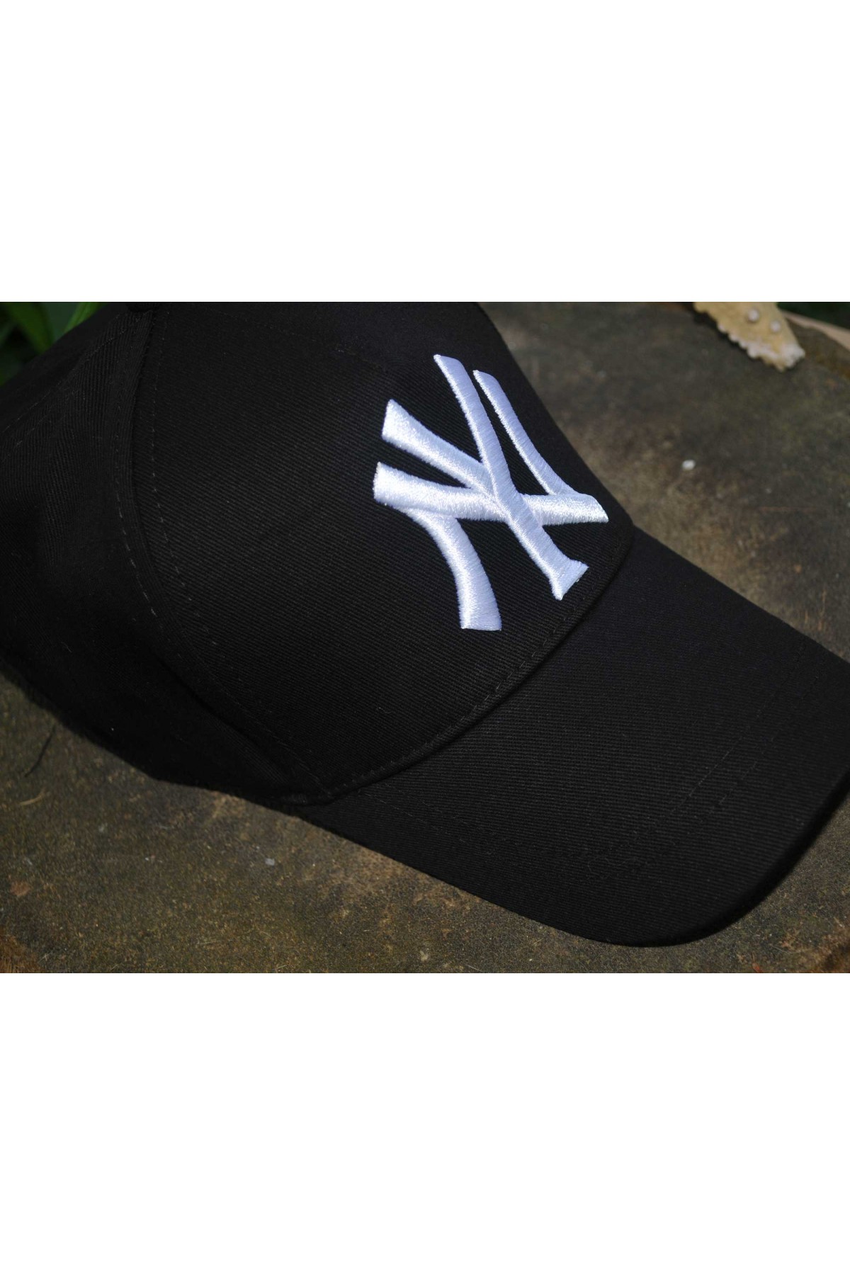 Şapka NY Nakışlı Yankees Unisex Siyah-Beyaz
