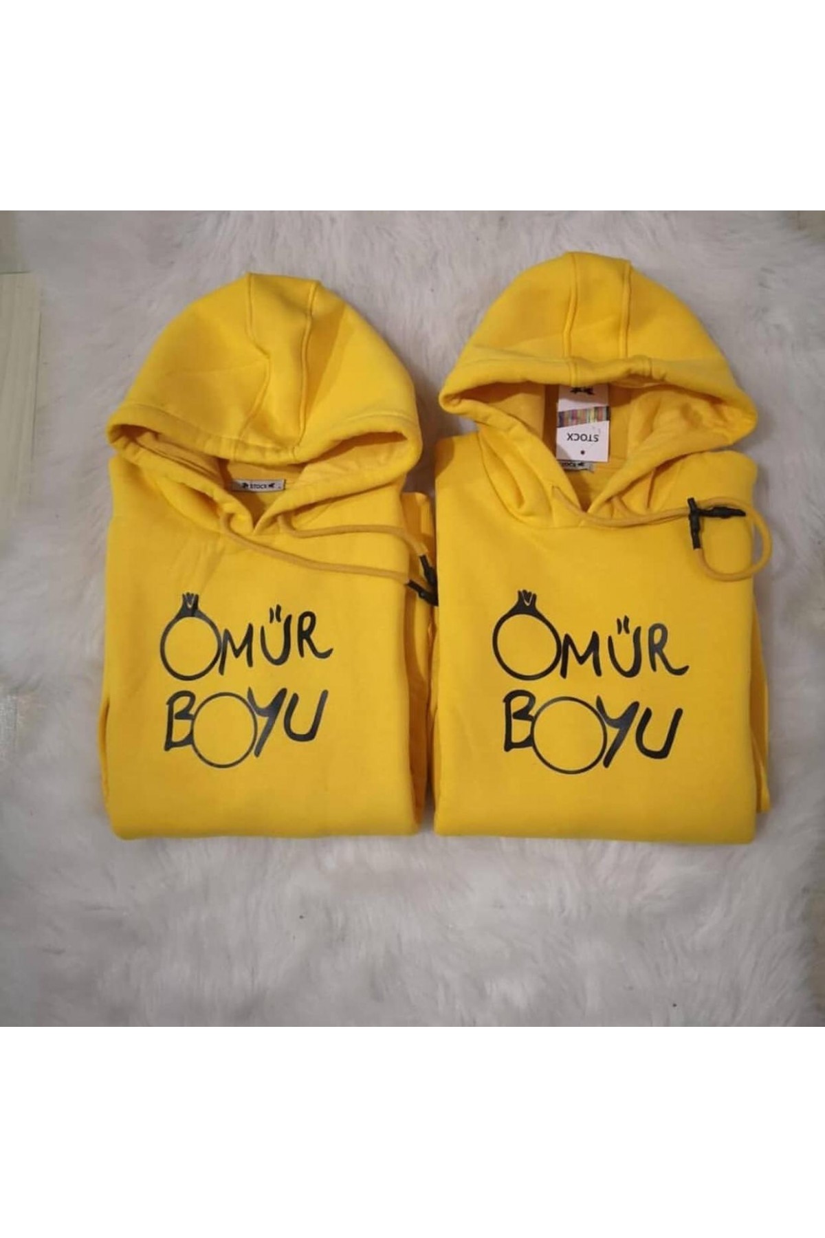 Sevgili Kombini Ömür Boyu Yazılı Sarı Kışlık (Kalın)