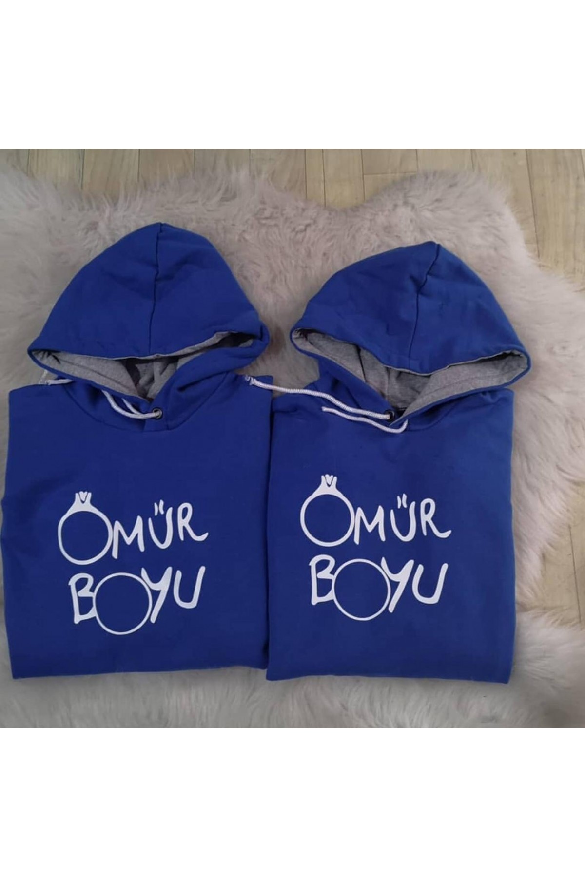 Sevgili Kombini Ömür Boyu Yazılı Mavi