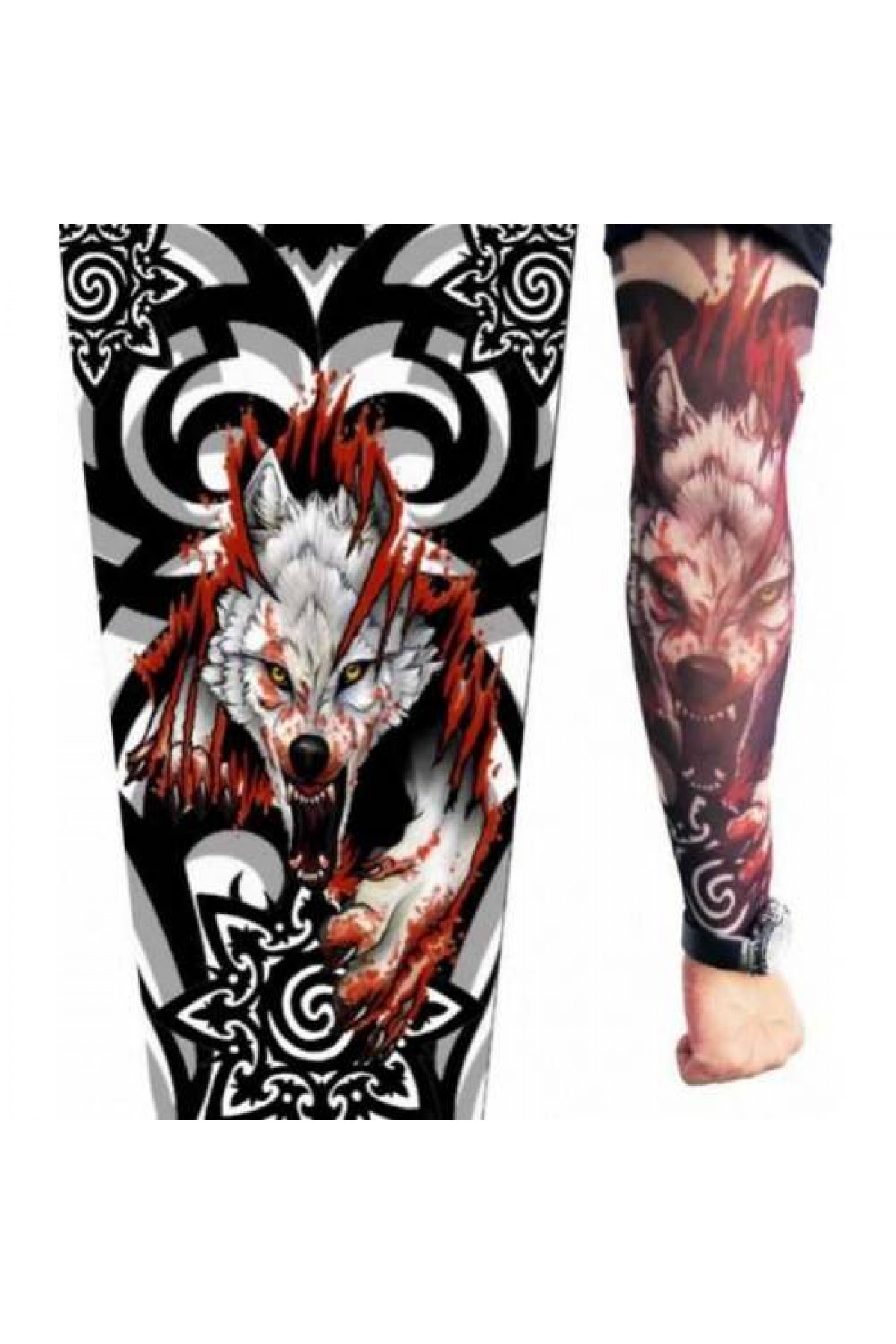 Kurt Figürü Desenli Giyilebilir Dövme