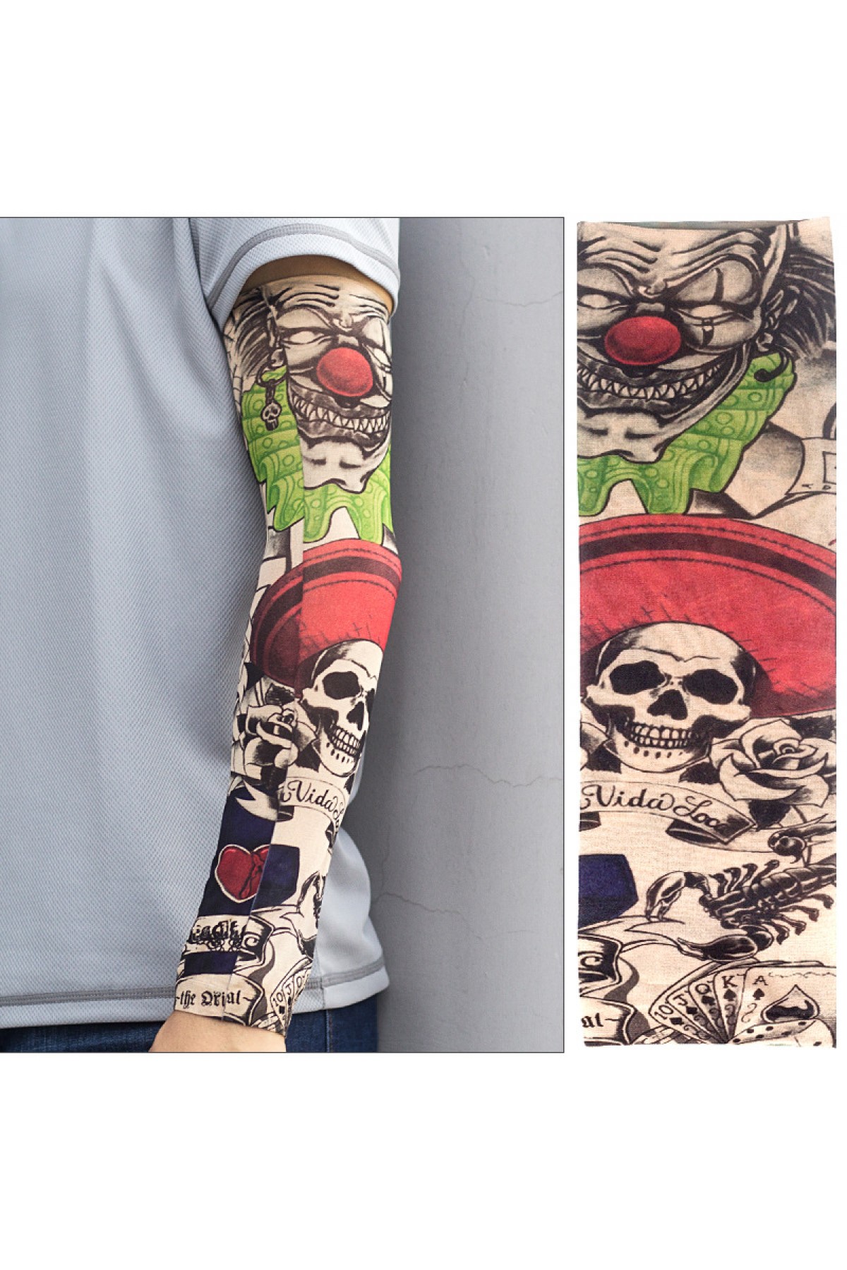 Palyaço Kurukafa Figürlü Giyilebilir Dövme