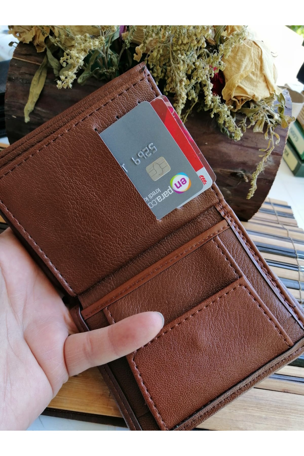 Erkek Cüzdan Bozuk Paralı Kahve Renk