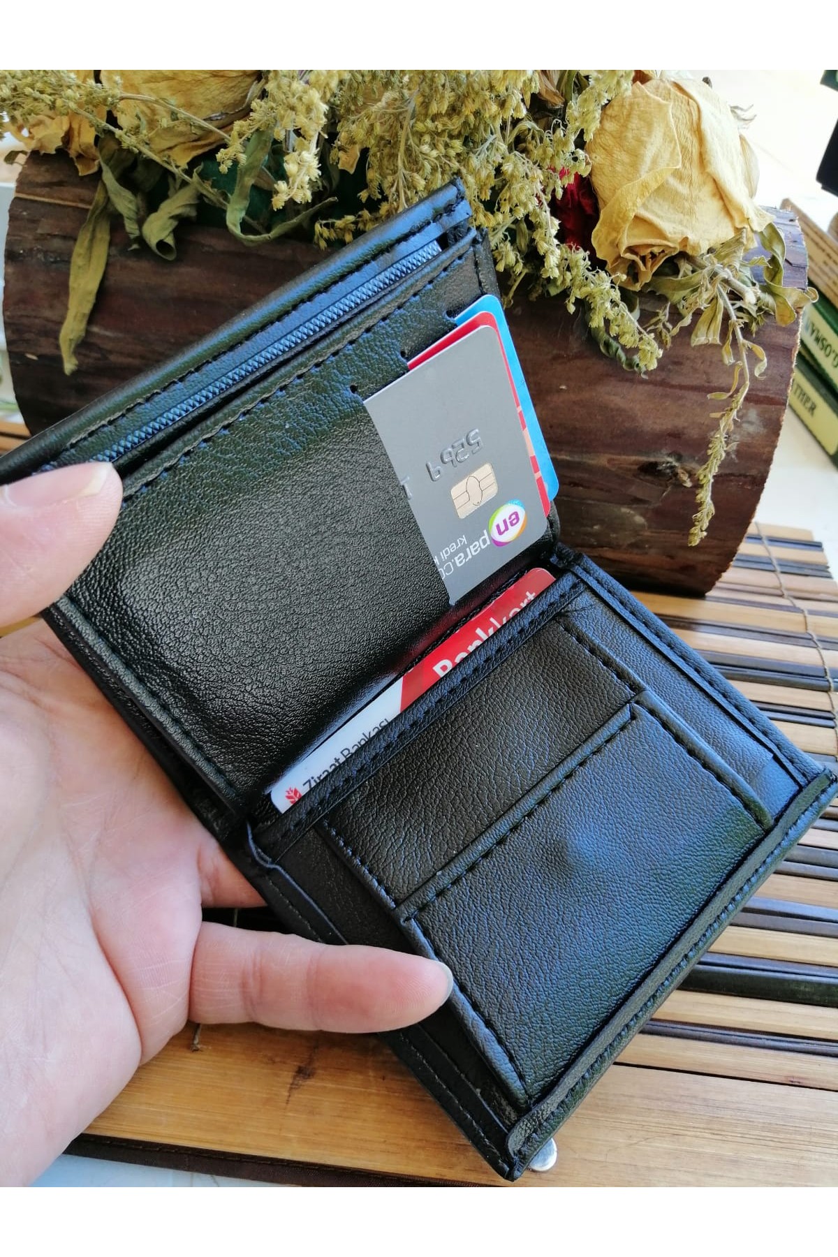 Erkek Cüzdan Bozuk Paralı Siyah