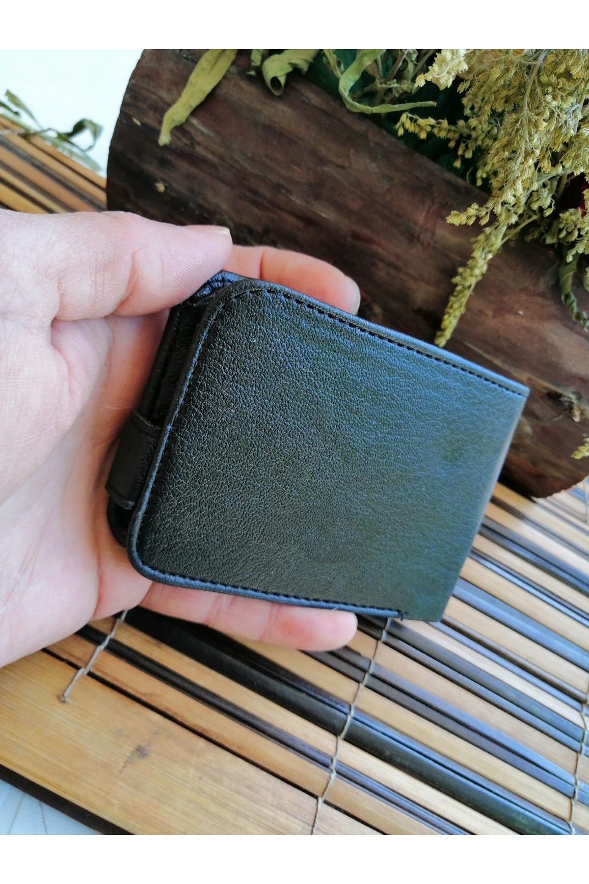 Erkek Kartlık Cüzdan Kartvizitli Çıtıçıtlı Siyah