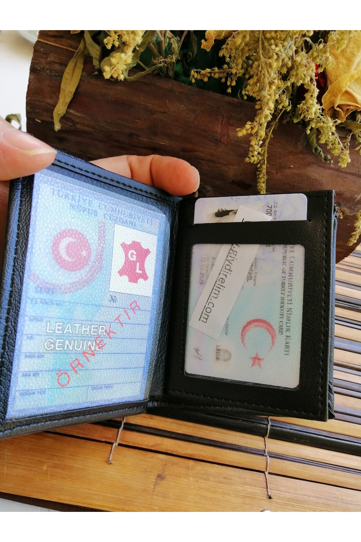 Erkek Cüzdan Dikey Tasarım Siyah