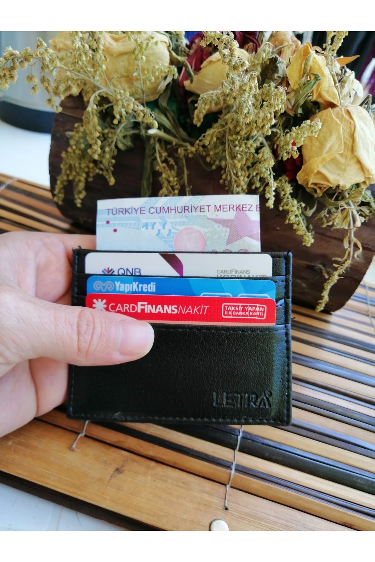 Erkek Kartlık Cüzdan Kare Tasarım Siyah