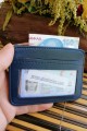 Erkek Kartlık Cüzdan Oval Tasarım İndigo Mavi