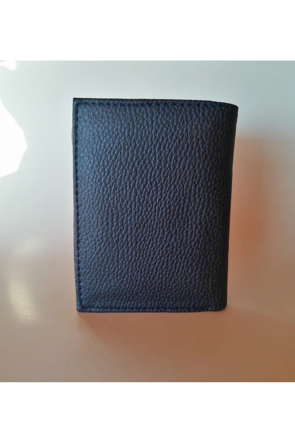Erkek Cüzdan Dikey Tasarım Bozuk Paralı İndigo Mavi