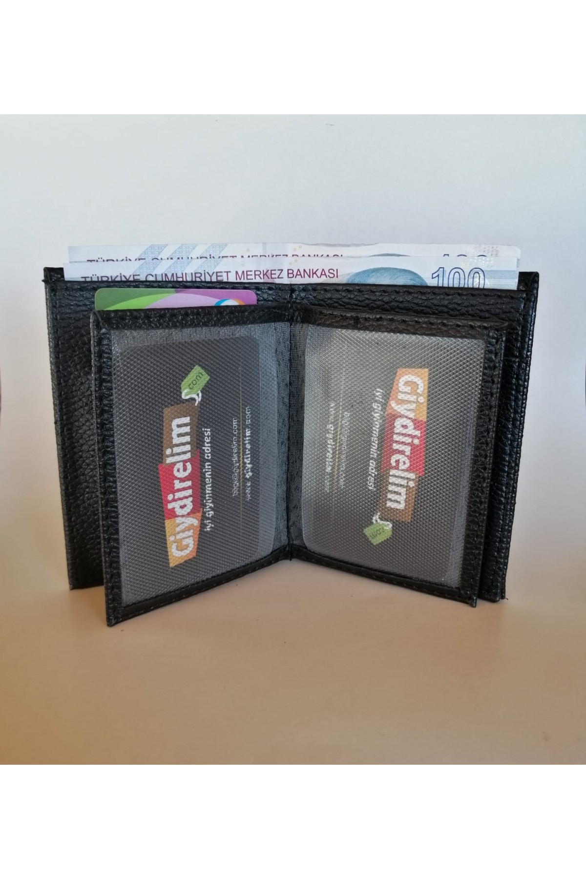 Erkek Cüzdan Dikey Tasarım Bozuk Paralı Siyah