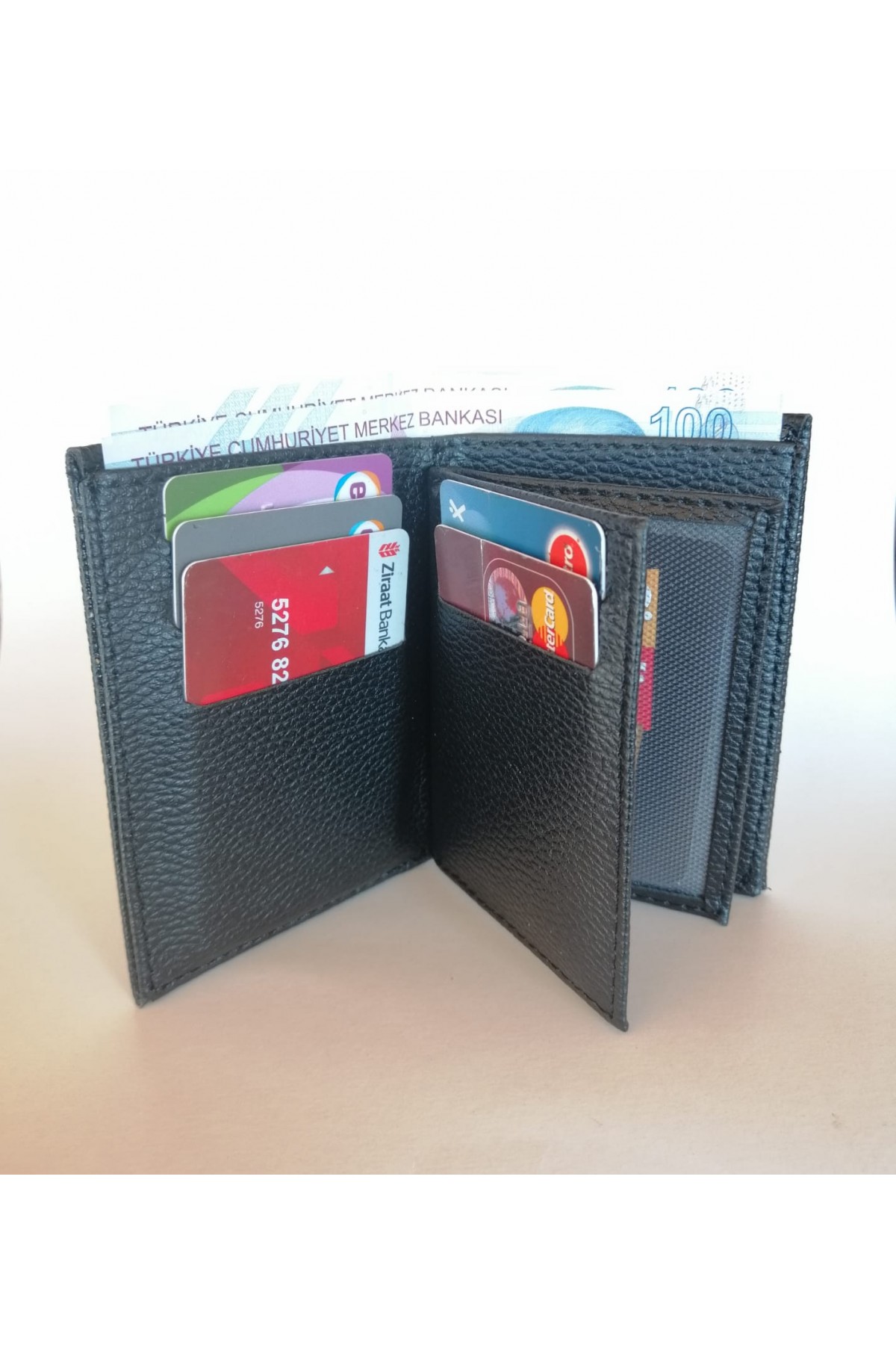 Erkek Cüzdan Dikey Tasarım Bozuk Paralı Siyah