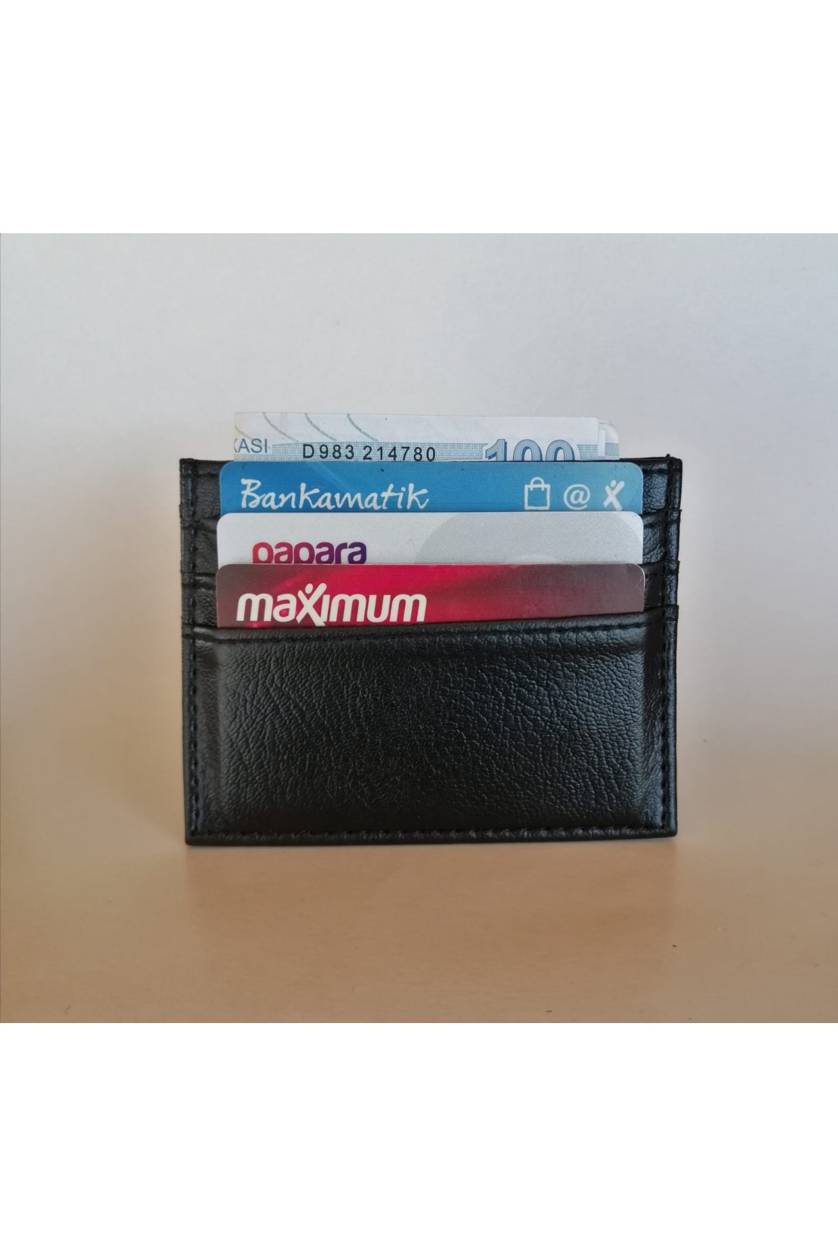 Erkek Kartlık Cüzdan Kare Siyah