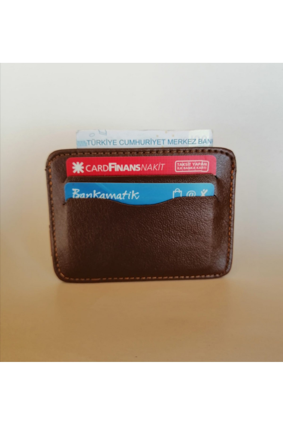 Erkek Kartlık Cüzdan Çıtçıtlı Kahverengi