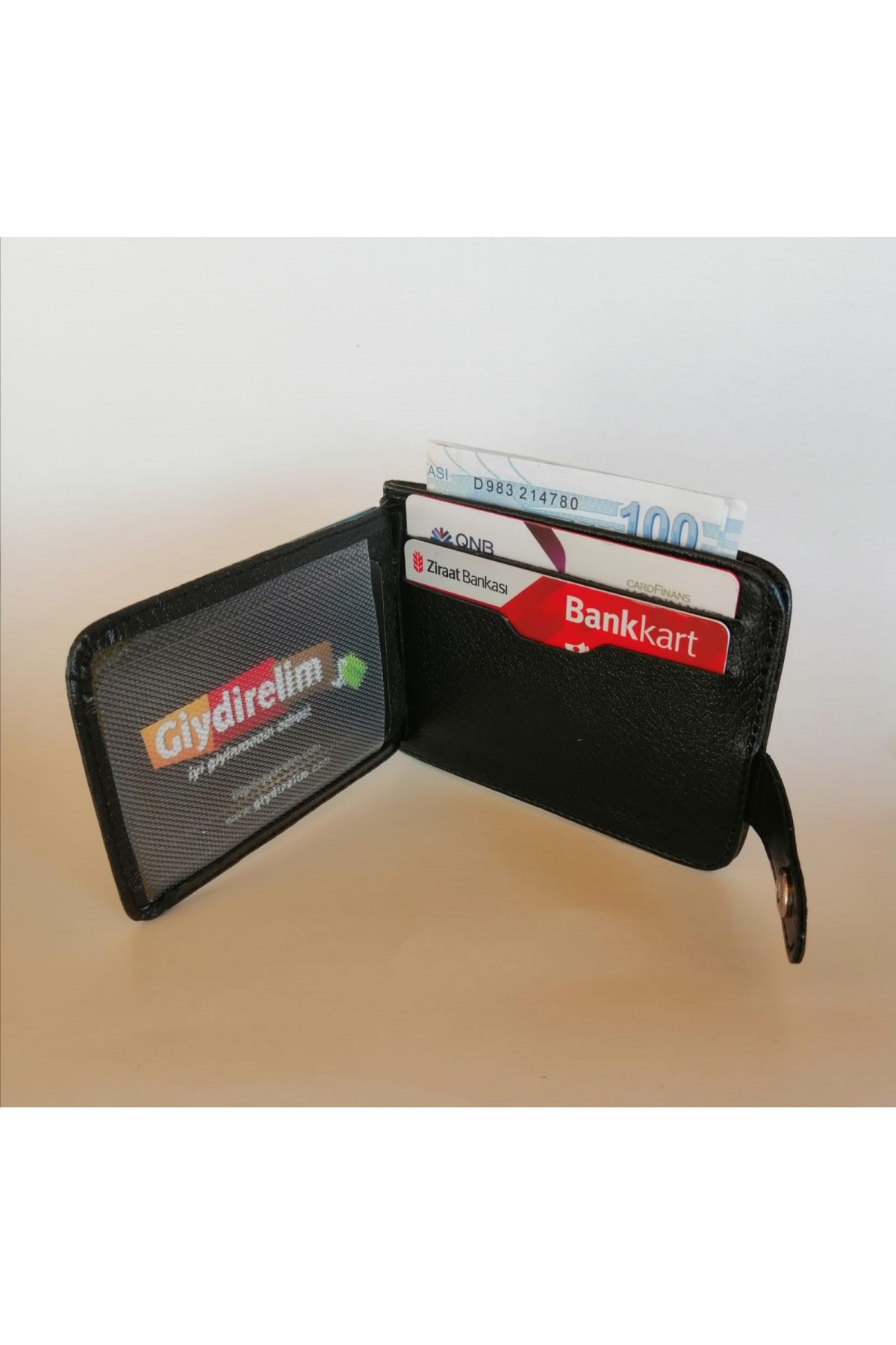 Erkek Kartlık Cüzdan Çıtçıtlı Siyah